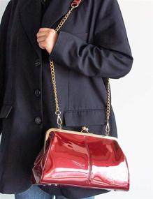 img 2 attached to 👜 Вечерние женские сумки и кошельки винтажного стиля из патентованной кожи, клатчи и вечерние сумки.