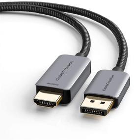img 4 attached to 🔌 Кабель DisplayPort на HDMI длиной 8 футов, CableCreation Active HDR 4K@60Гц 2K@144Гц 1080P@144Гц, односторонний кабель DP на HDMI для монитора 1.4, плетеный с алюминиевой оболочкой, поддерживает многодисплей Eyefinity, совместим с HDMI 2.0.
