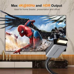 img 2 attached to 🔌 Кабель DisplayPort на HDMI длиной 8 футов, CableCreation Active HDR 4K@60Гц 2K@144Гц 1080P@144Гц, односторонний кабель DP на HDMI для монитора 1.4, плетеный с алюминиевой оболочкой, поддерживает многодисплей Eyefinity, совместим с HDMI 2.0.