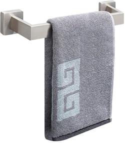 img 4 attached to 🛁 NearMoon Premium Stainless Steel Bathroom Towel Bar - Modern Square Shower Towel Rack, Wall Mounted (12 Inch, Brushed Nickel)