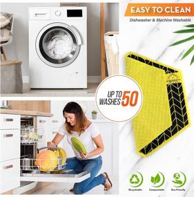 img 1 attached to 🧽 Walker Essentials Extra Large Eco-Friendly Hexagon Swedish Dishcloths - Durable Cleaning Cloths for Kitchen, Dishes, Outdoors, Bathrooms - Odor-Free, All-Natural 70% Cellulose-30% Cotton - 2 Pack