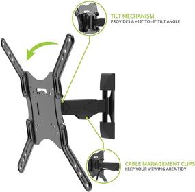 img 1 attached to 📺 Kanto M100 Full Motion TV Wall Mount: Articulating Arm, 10.2" Extension, 106° Swivel & 14° Tilt, VESA Compatible, Heavy-Duty Steel