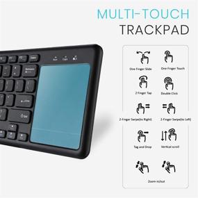 img 3 attached to Perixx PERIBOARD-716 Wireless Keyboard with Touchpad, Supports Multiple Devices Connection, X Type Scissor Keys, Black, US English Layout – Ideal for TVs, Tablets, and Smartphones