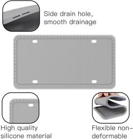 img 2 attached to 🚗 LivTee Silicone License Plate Frames Covers - 2 Pack Universal American Auto Accessories License Plate Holders with Bolts Washer Caps - Rust-Proof, Rattle-Proof, Weather-Proof - Gray