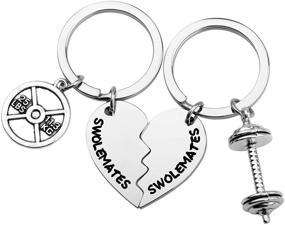 img 4 attached to SEIRAA Swolemates Keychain Weightlifting Friendship
