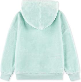 img 3 attached to 👚 ALWAYSONE Girls Oversize Sherpa Sweatshirt: Soft Fluffy Hoodie with Pocket, Fuzzy Fleece Pullover Coat for Ages 3-12 Years