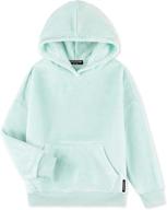 👚 alwaysone girls oversize sherpa sweatshirt: soft fluffy hoodie with pocket, fuzzy fleece pullover coat for ages 3-12 years logo