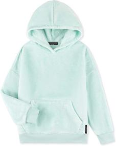 img 4 attached to 👚 ALWAYSONE Girls Oversize Sherpa Sweatshirt: Soft Fluffy Hoodie with Pocket, Fuzzy Fleece Pullover Coat for Ages 3-12 Years