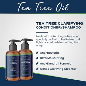 img 1 attached to 🌿 Aquableu Tea Tree Oil Shampoo & Conditioner Set – Deeply Moisturizing & Scalp Soothing – Anti-Dandruff Formula For All Hair Types – Jojoba & Argan Oil – Vegan – For Men & Women – 16oz – Made in USA