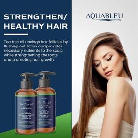 img 2 attached to 🌿 Aquableu Tea Tree Oil Shampoo & Conditioner Set – Deeply Moisturizing & Scalp Soothing – Anti-Dandruff Formula For All Hair Types – Jojoba & Argan Oil – Vegan – For Men & Women – 16oz – Made in USA