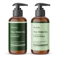 🌿 aquableu tea tree oil shampoo & conditioner set – deeply moisturizing & scalp soothing – anti-dandruff formula for all hair types – jojoba & argan oil – vegan – for men & women – 16oz – made in usa logo