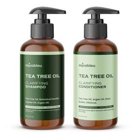 img 4 attached to 🌿 Aquableu Tea Tree Oil Shampoo & Conditioner Set – Deeply Moisturizing & Scalp Soothing – Anti-Dandruff Formula For All Hair Types – Jojoba & Argan Oil – Vegan – For Men & Women – 16oz – Made in USA