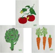 wet swedish dishcloth set vegetables logo