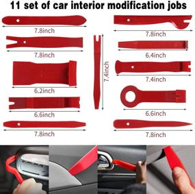 img 3 attached to 🔧 Manfiter 38Pcs Automotive Trim Removal Tool Kit with Storage Bag - Car Panel Tool Radio Removal, Auto Clip Pliers Fastener Remover, Upholstery Repair & Prying Tools (Red)