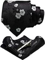 👔 jemygins men's floral necktie with pocket hankerchief: stylish accessory for men logo