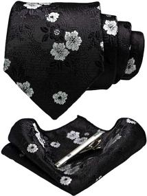img 3 attached to 👔 JEMYGINS Men's Floral Necktie with Pocket Hankerchief: Stylish Accessory for Men