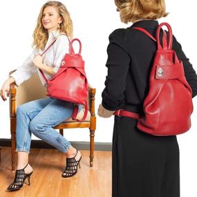 img 3 attached to 🎒 Fioretta Italian Genuine Leather Top Handle Backpack Handbag: A Classy Choice for Women