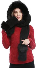 img 1 attached to Winter Hooded Headscarf Neckwarmer for Women - Bellady Accessories for Scarves & Wraps