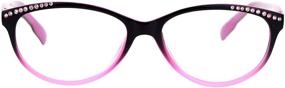 img 3 attached to 😺 Stylish Rhinestone Plastic Cat Eye Reading Glasses for Women with Narrow Oval Frames