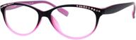 😺 stylish rhinestone plastic cat eye reading glasses for women with narrow oval frames logo
