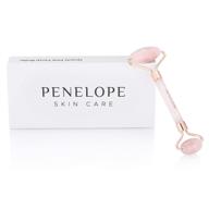 🌹 penelope skincare rose quartz face roller: authentic stone facial roller for skin massage, relaxation & under eye care logo