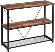 🔥 stylish fellytn console tables for entryway - rustic brown, metal mesh shelf, 3 tier hallway table, 31 inch logo