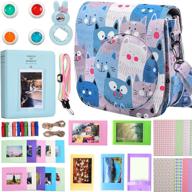 📸 fujifilm instax mini 9/8/8+ camera accessories kit - case, album, filters, strap & more (blue cat, 9 items bundle pack) logo