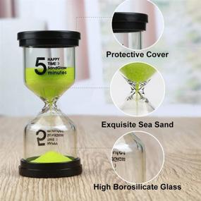 img 2 attached to 🕒 Pack of 6 Mosskic Hourglass Timers – Vibrant Multicolor Sand Timers for Kids Games, Classroom, Kitchen, Home, and Office Decoration – 1/3/5/10/15/30 Minutes Variants