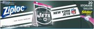 🏈 convenient ziploc slider storage bags for snacking on the go - nfl new york jets edition (20 count) logo