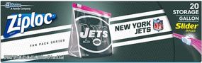 img 4 attached to 🏈 Convenient Ziploc Slider Storage Bags for Snacking On the Go - NFL New York Jets Edition (20 Count)