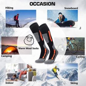 img 2 attached to 🧦 Winter Ski Socks: High Performance Merino Wool for Ultimate Warmth and Comfort - Ideal for Snowboarding, Skiing, and Outdoor Winter Activities - Men, Women, and Kids