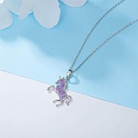 img 2 attached to 🦄 AONED Magical Unicorn Necklace: S925 Sterling Silver Jewelry Gift for Teen Girls – Birthstone Pendant Princess Necklaces for Daughter and Granddaughter