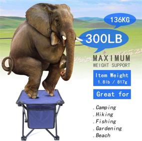 img 2 attached to 🪑 Portable Folding Camping Stool, Collapsible Rest Seat for Outdoor Activities - Hunting, Hiking, Fishing, Travel, Beach, Garden, BBQ | Metal Frame with 600D Oxford Cloth, Carry Bag Included | Blue