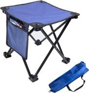 🪑 portable folding camping stool, collapsible rest seat for outdoor activities - hunting, hiking, fishing, travel, beach, garden, bbq | metal frame with 600d oxford cloth, carry bag included | blue логотип