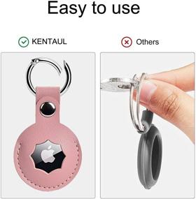 img 2 attached to 🔑 КЕНТАУЛ - [Набор из 2 штук] Кожаный держатель для Apple AirTag - Ключница, Розовый х 2, Аксессуары и чехол для Airtag