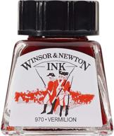 🎨 бутылка чернил для рисования winsor & newton, 14 мл: насыщенный багрово-красный оттенок для ярких работ. логотип