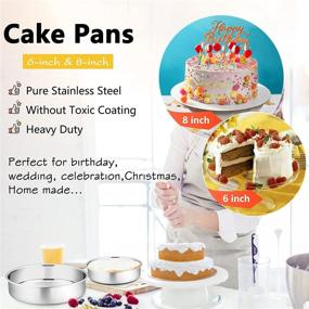 img 1 attached to Quality 9-Piece Stainless Steel Bakeware Set by P&P CHEF - Includes Toaster Oven Pan, Cooling Rack, 🔪 Lasagna Pan, Round Cake Pans, Muffin Pan, Loaf Pan, and Pizza Pan - Healthy, Durable, and Dishwasher Safe