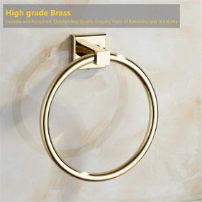 img 3 attached to 🤩 Gold Towel Ring - Stylish Brass Bathroom Hand Towel Holder, Wall Mount with Stunning Gold Plating