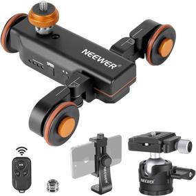 img 4 attached to 📷 Neewer Motorized Camera Auto Dolly Car with Wireless Remote, 3-Speed Adjustable Wheels + Low-Profile Ball Head and Rotatable Phone Clip - Compatible with DSLR Camera, GoPro, iPhone 13 Pro Max, and Other Smartphones