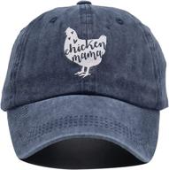 🐔 vintage distressed denim chicken mama hat: adjustable farm hen baseball cap! logo