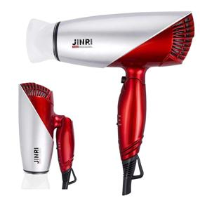 img 2 attached to 💇 JINRI 1875W Travel Hair Dryer - Rose Gold, Dual Voltage Blow Dryer with Foldable Handle, Lightweight & Compact Design, Negative Ionic Technology, Folding Hair Dryer