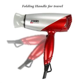 img 1 attached to 💇 JINRI 1875W Travel Hair Dryer - Rose Gold, Dual Voltage Blow Dryer with Foldable Handle, Lightweight & Compact Design, Negative Ionic Technology, Folding Hair Dryer