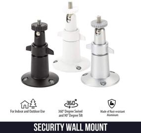 img 2 attached to 🔒 Enhanced Security Solution: Adjustable Indoor/Outdoor Metal Wall Mount for Arlo/Ring/eufyCam/Wyze Cam (3 Pack, Black)