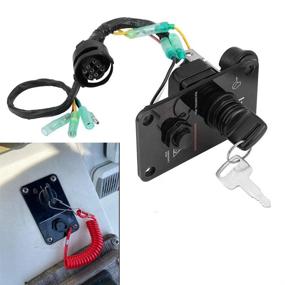 img 2 attached to 🚀 ATFWEL Single Engine Key Switch Panel Assembly On-Off-Start 704 Control Box for Yamaha Outboard Yacht 704-82570-12-00 704-82570-08-00