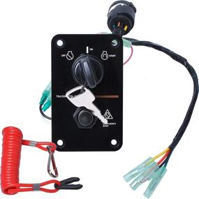 img 4 attached to 🚀 ATFWEL Single Engine Key Switch Panel Assembly On-Off-Start 704 Control Box for Yamaha Outboard Yacht 704-82570-12-00 704-82570-08-00
