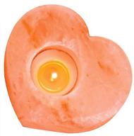 💖 himalayan glow 3051 natural pink heart shape tealight candle holder - 100% pure crystal salt night light & decorative light, 3 inches - perfect valentine's day gift, orange logo