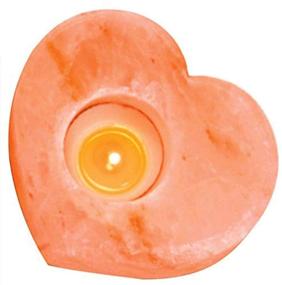 img 4 attached to 💖 Himalayan Glow 3051 Natural Pink Heart Shape Tealight Candle Holder - 100% Pure Crystal Salt Night Light & Decorative Light, 3 Inches - Perfect Valentine's Day Gift, Orange