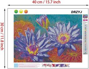 img 1 attached to DRZYJ Painting Lilies Embroidery Rhinestone