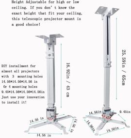 img 1 attached to Универсальное крепление для проектора на потолок с регулируемой высотой, черного цвета, 16.9—25.6 дюйма, совместимо с проекторами BenQ, QKK, Epson, Optoma, DR.J