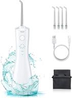 cordless water flosser: niucoo 6 modes professional dental oral irrigator with 4 jet tips for effective teeth/braces care logo